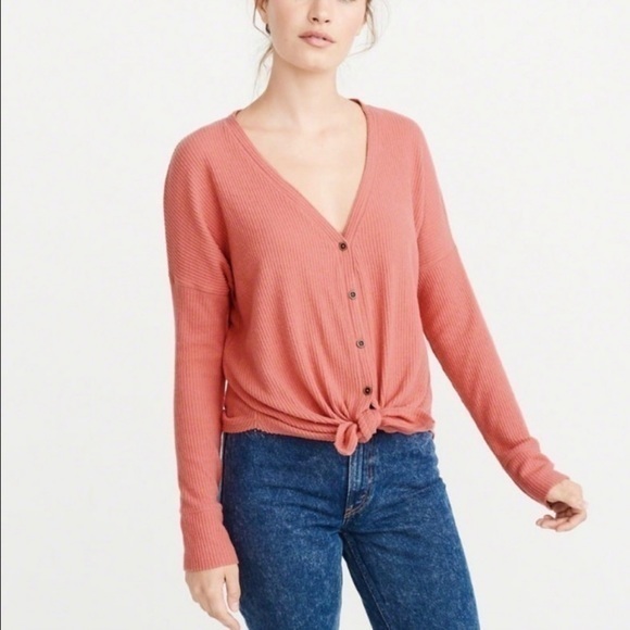 Abercrombie & Fitch Tops - Tie-Front Button Up Top